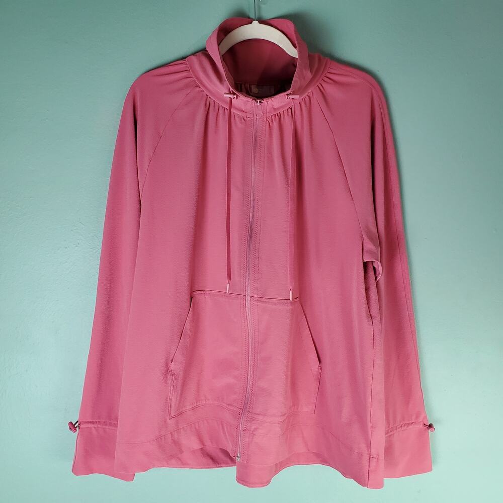Zella Womens Pink Mauve Explore Full Zip Jacket Size Medium